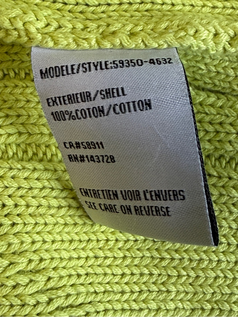 Tribal Jeans Lime Green Cable Knit Mock Neck Special Wash Sweater Size M #2341 - Picture 7 of 7